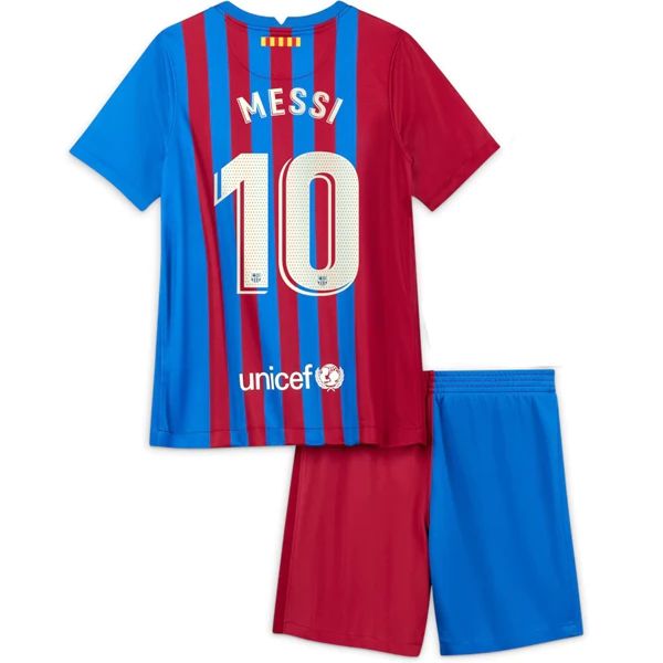 Maillot Tenue FC Barcelona Messi 10 Enfant Domicile 2021-2022 – Maillot Football